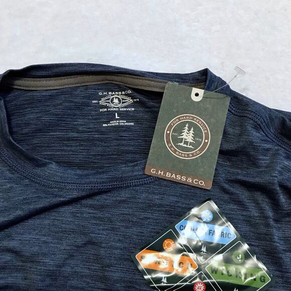 G.H. Bass NWT Blue Performance Shirt Men L - Picture 8 of 10